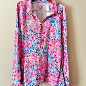 Lilly Pulitzer Multicolor Half-Zip Cowl Neck Sweater